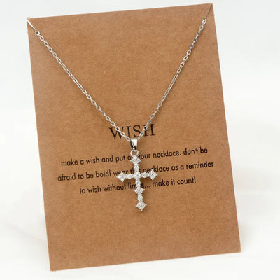 Stainless Steel 18K Gold Plated Simple Style Plating Inlay Cross Zircon