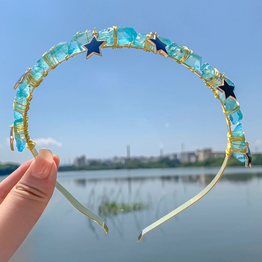 Women's Elegant Vacation Star Alloy natural stone Knitting Hair Band