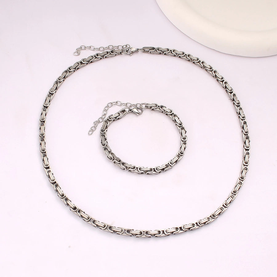 Jewelry Hip-Hop Commute Geometric 667 Stainless Steel Bracelets Necklace