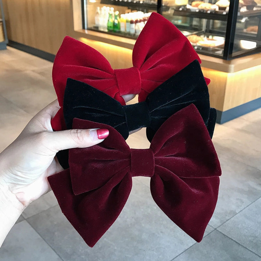 simple style bow knot cloth patchwork hair clip