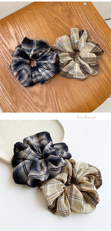 Women's Basic Commute Plaid Hair Tie
