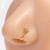 1 Piece Nose Rings & Studs Simple Style Commute Star Moon Copper Hollow Out Artificial Rhinestones Zircon 18K Gold Plated