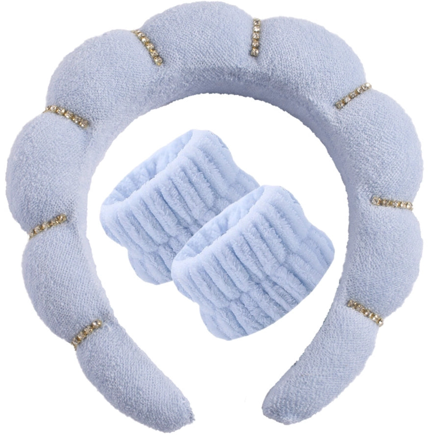 simple style color block towel velvet hair band