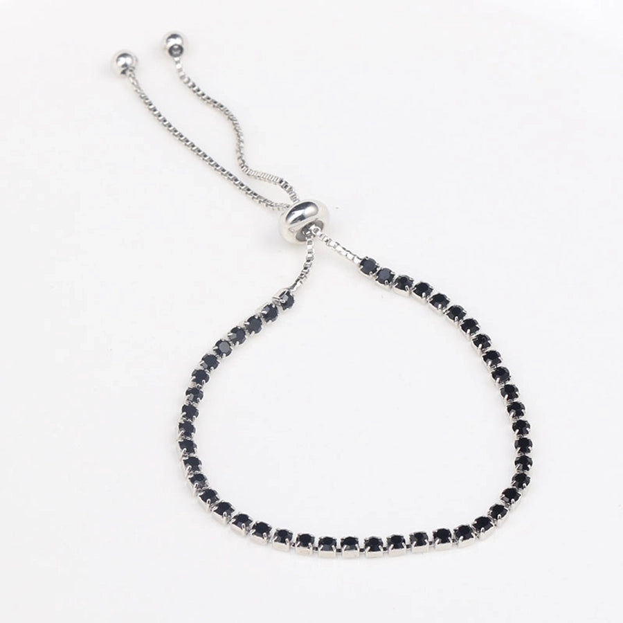 Europe and the United States  hot jewelry fashion simple 4mm copper inlaid zircon bracelet women's high-grade  adjustable bracelet