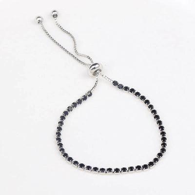 Europe and the United States  hot jewelry fashion simple 4mm copper inlaid zircon bracelet women's high-grade  adjustable bracelet