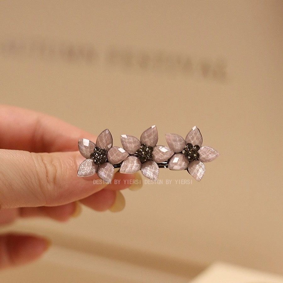 elegant flower rhinestone handmade diamond hair clip