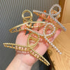 fashion flower metal plating artificial rhinestones hair claws 1 piece