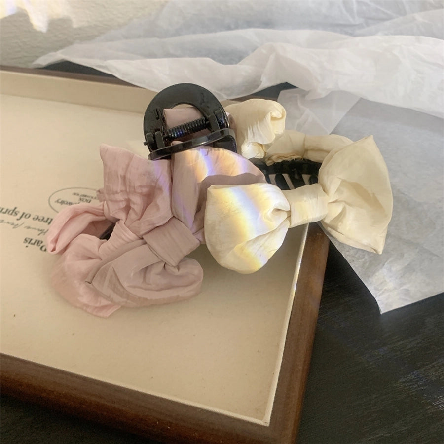 Women's Korean Style Bow Knot Plastic Cloth Hair Claws