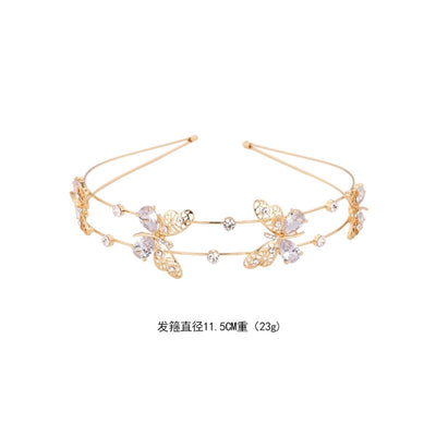 sweet flower bow knot alloy hollow out zircon hair band