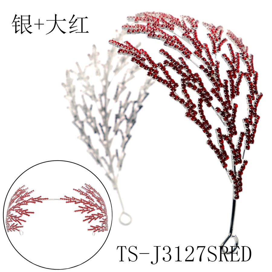 fashion leaf alloy inlay rhinestones hair band 1 piece