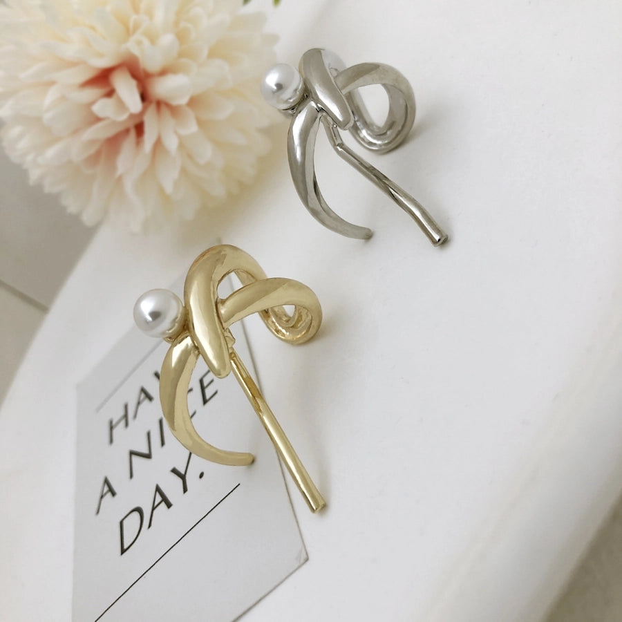 Women's Simple Style Solid Color Alloy Plating Pearl Hair Clip