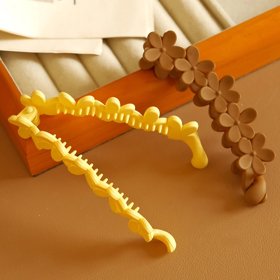 Women's Simple Style Flower Plastic Resin Spray Paint Hair Clip