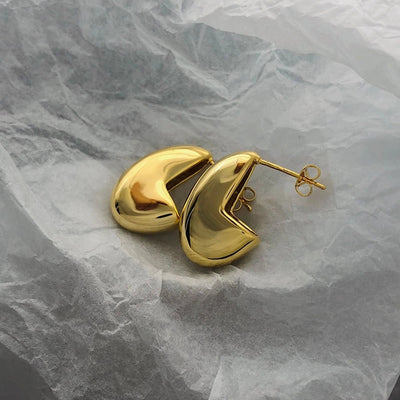 1 Pair Simple Style Water Droplets Rhombus Copper 18K Gold Plated Earrings