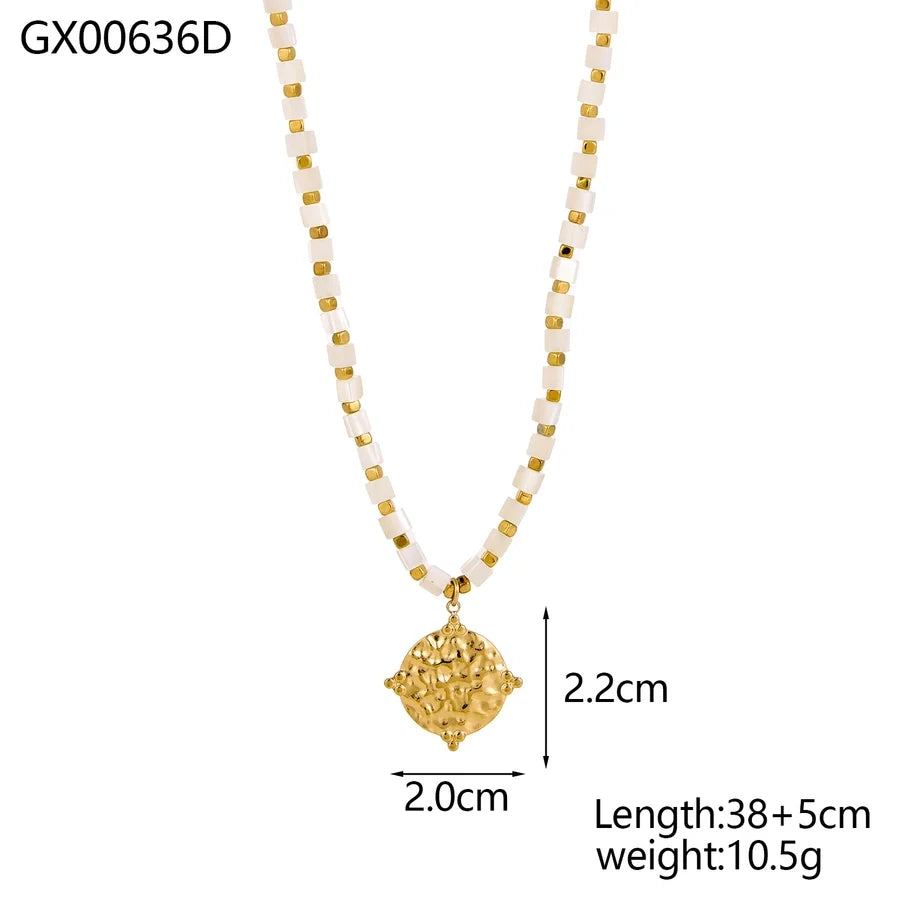 Jewelry Simple Style Geometric 304 Stainless Steel 18K Gold Plated Pendant Necklace
