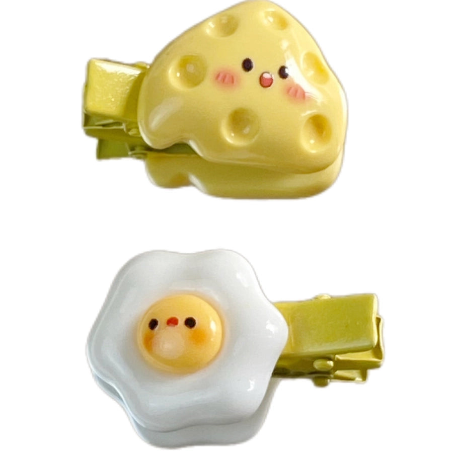 Women's Cute Poached Egg Plastic Hair Clip
