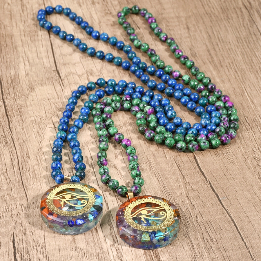 Vintage Style Ethnic Style Moon natural stone Pendant Necklace In Bulk