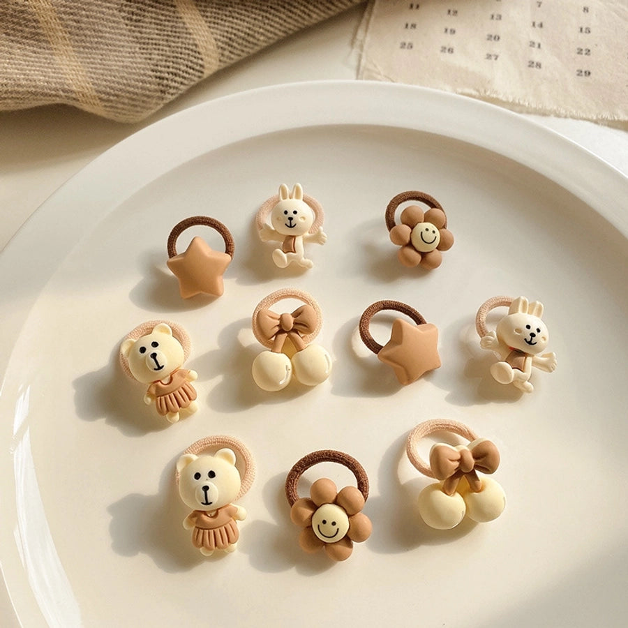 New Milk brown hair band Girls baby does not hurt hair high elastic bow tie hair rope children hair accessories rubber band Female