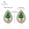 1 Pair Elegant Retro Geometric Plating Copper Artificial Gemstones 18K Gold Plated Earrings