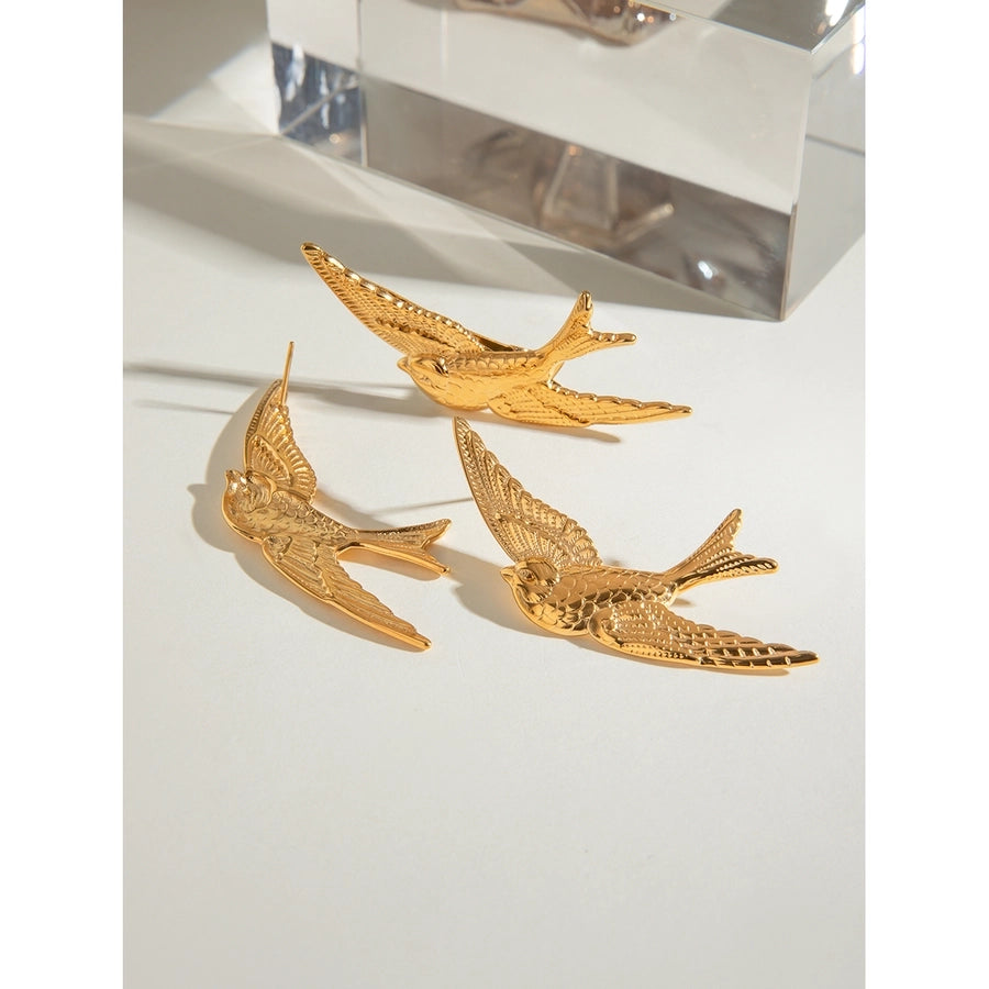 1 Piece 1 Pair Classic Style Swallow 304 Stainless Steel Ear Studs