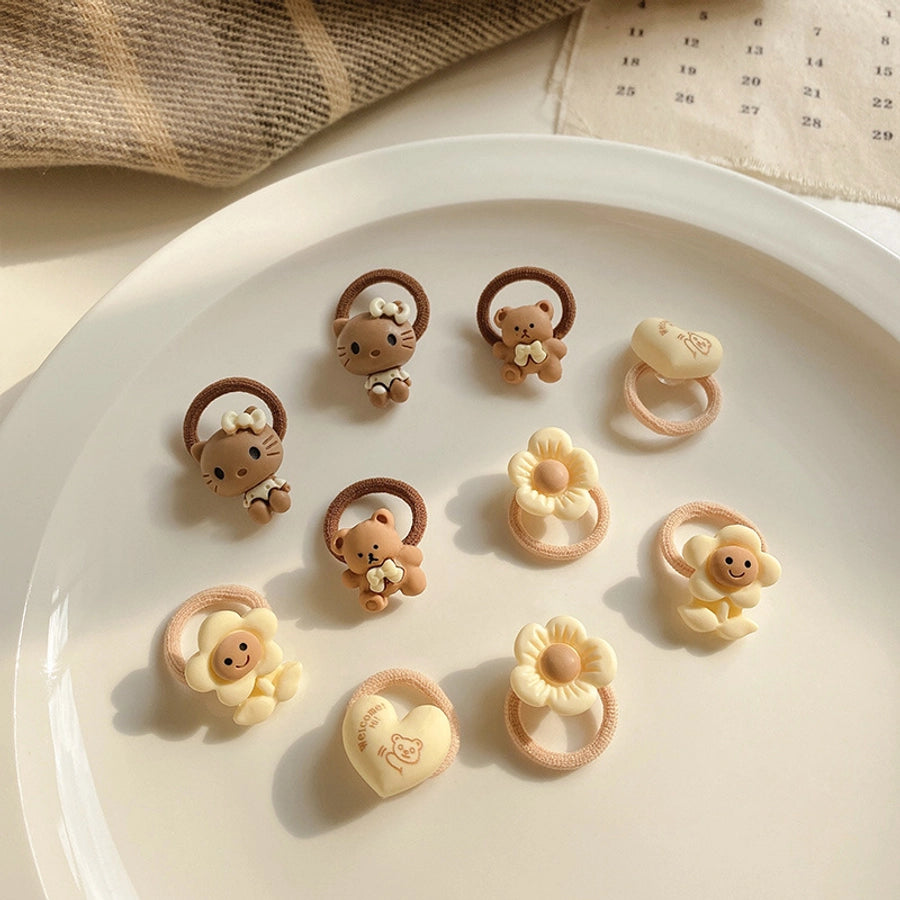 New Milk brown hair band Girls baby does not hurt hair high elastic bow tie hair rope children hair accessories rubber band Female