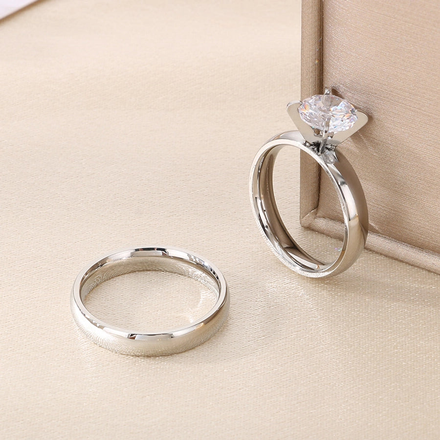 Jewelry Simple Style Geometric 304 Stainless Steel 18K Gold Plated Rings