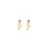 1 Pair Casual Simple Style Classic Style Letter Inlay 201 Stainless Steel 304 Stainless Steel Zircon Drop Earrings