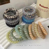 Fashionable Color Telephone Line Hair Ring Headwear Women's High Elastic Durable Tie Hair Rope Rubber Tendon Simple Tie Hair Rope