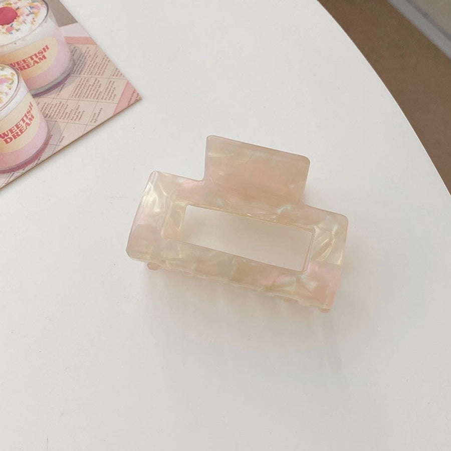 fashion solid color plastic resin polishing hollow out hair claws