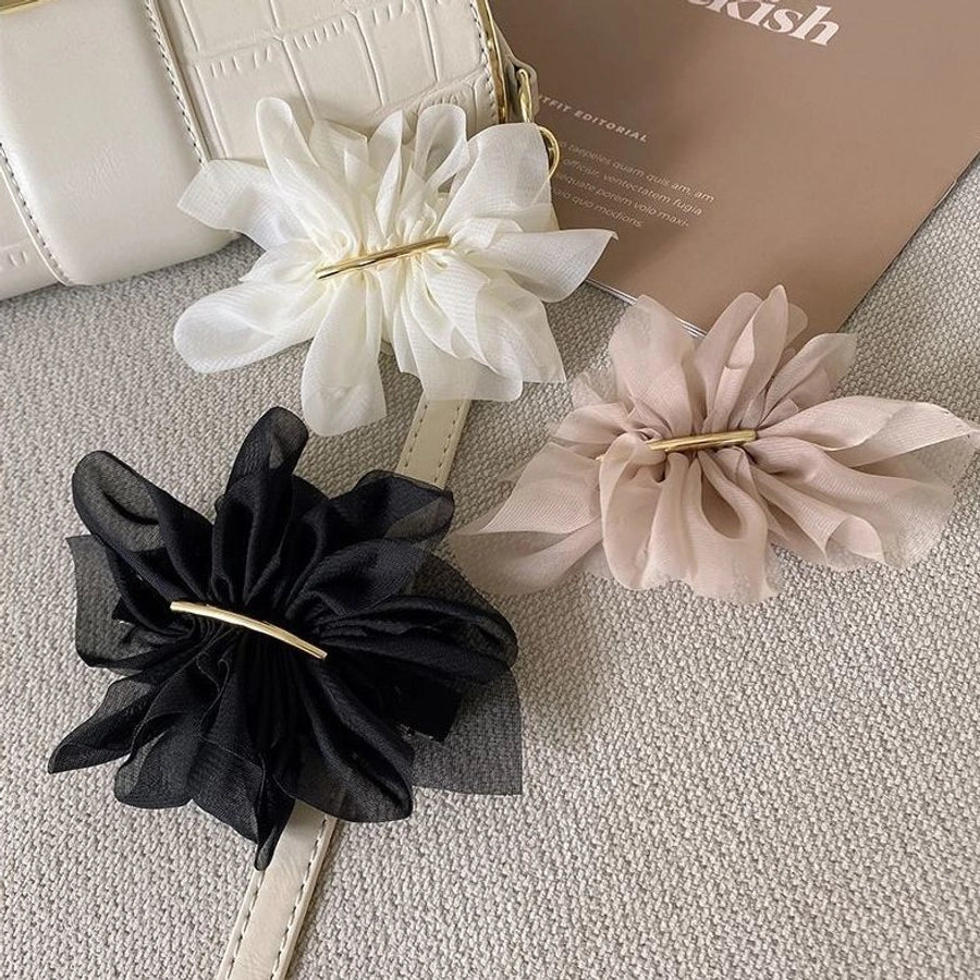 simple style geometric solid color cloth hair clip