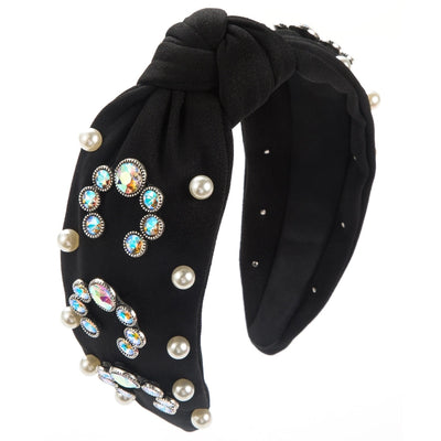 Women's Casual Vacation Classic Style Knot Alloy Cloth Inlay Glass Pearl Hair Band