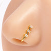 1 Piece Nose Rings & Studs Simple Style Commute Star Moon Copper Hollow Out Artificial Rhinestones Zircon 18K Gold Plated