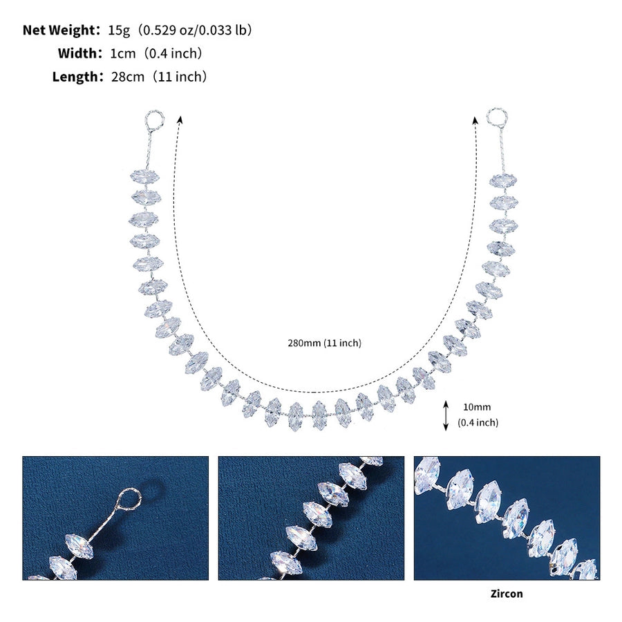 women's simple style leaf alloy plating inlay rhinestones hair band