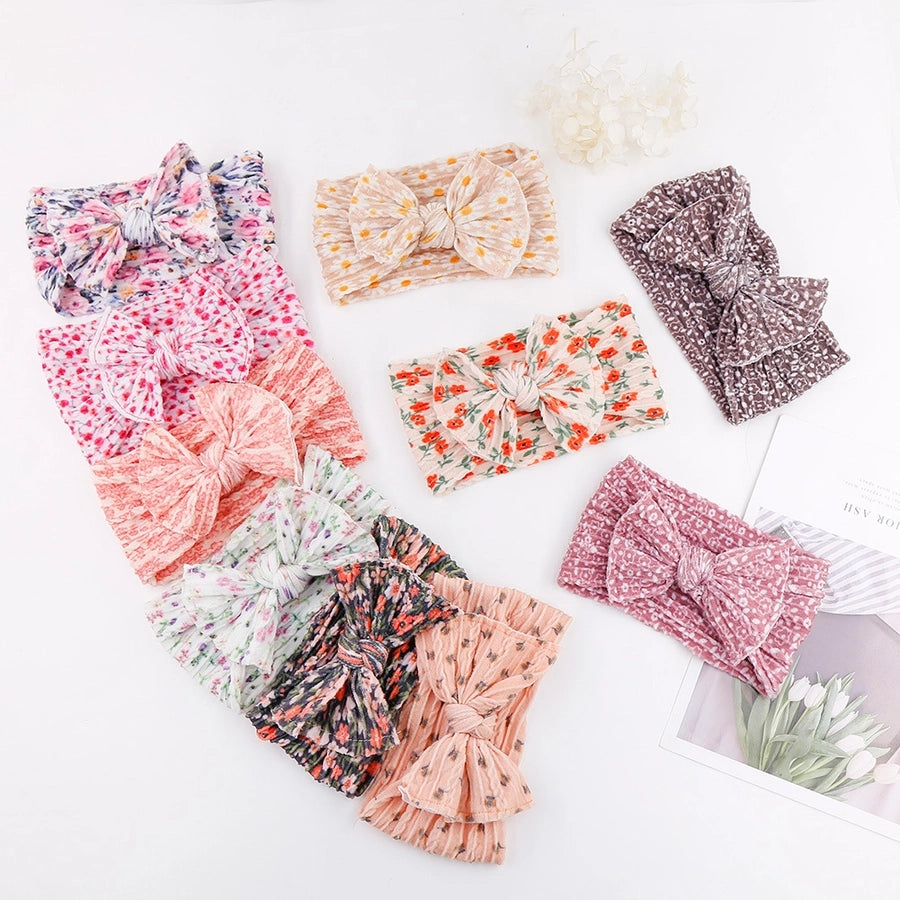 cute printing bow knot cloth hair band