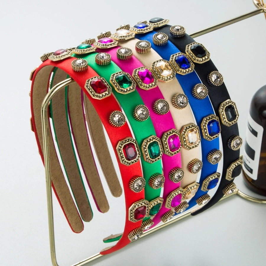 fashion geometric cloth inlay rhinestone hair band