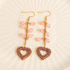 1 Pair Elegant Bohemian Simple Style Heart Shape Tassel Plating 304 Stainless Steel Zircon 14K Gold Plated Drop Earrings