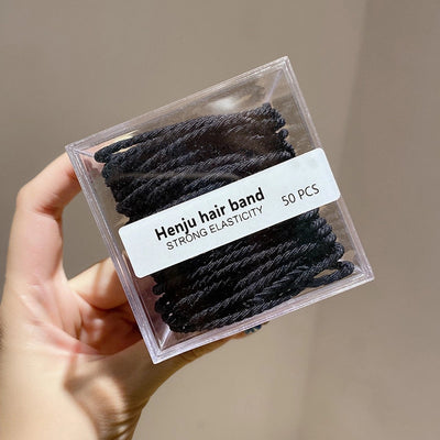 Canned rubber band women's tie head high elastic durable hair rope tie head  new rubber band high ponytail hair rope hair ring