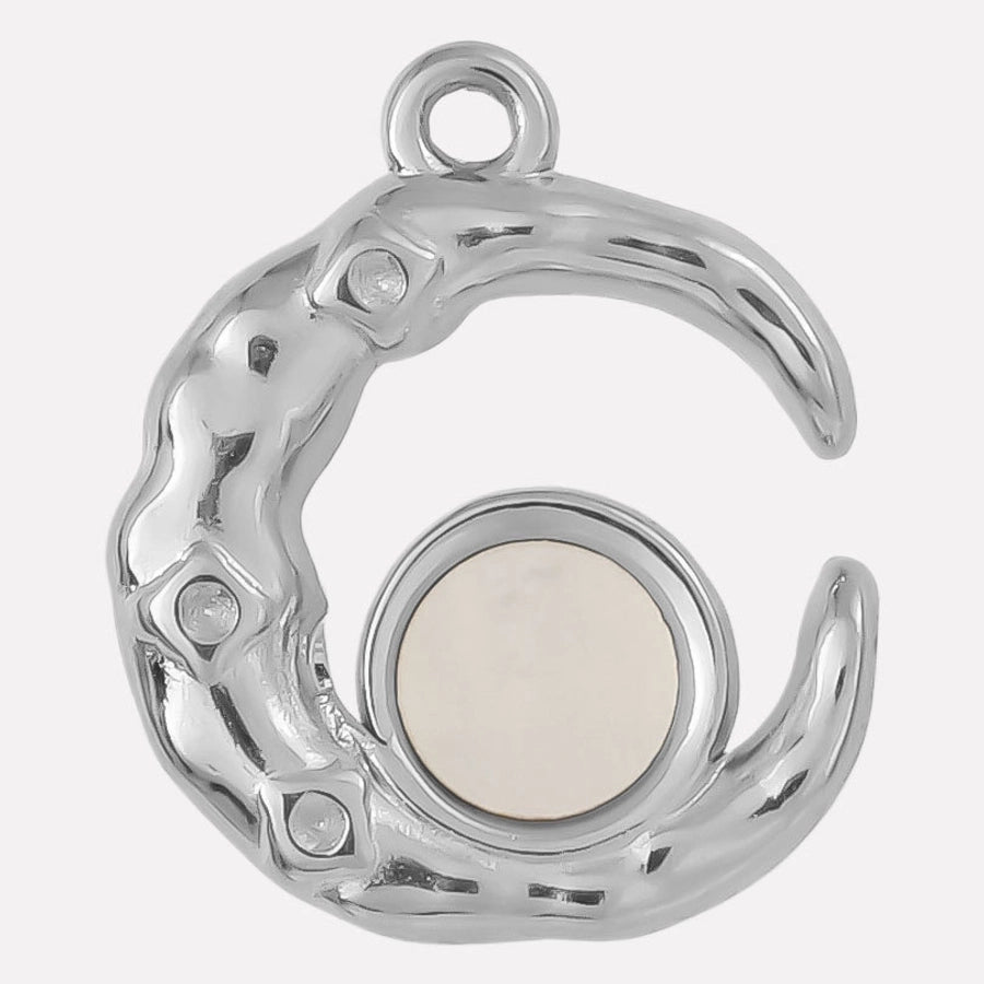 Jewelry Vintage Style Classic Style Moon 304 Stainless Steel Shell Abalone Shell 18K Gold Plated Irregular Plating Pendant Necklace