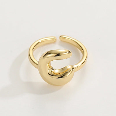 Copper 18K Gold Plated Plating Letter Copper Rings