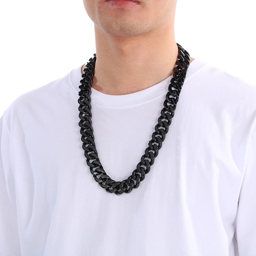 Domineering Fashion Personalized Stainless Steel Vacuum Electroplating Four-Sided Grinding Men's Necklace