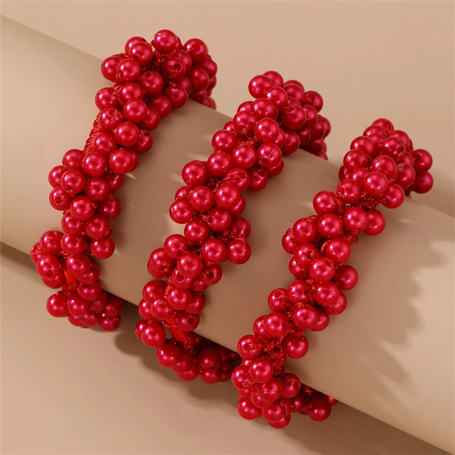 Women's Fairy Style Sweet Simple Style Round Imitation Pearl Beaded Artificial Pearls Hair Tie