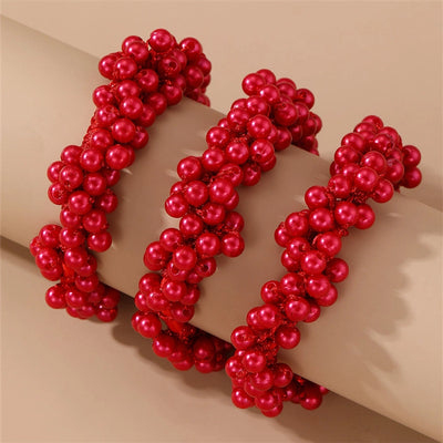 Women's Fairy Style Sweet Simple Style Round Imitation Pearl Beaded Artificial Pearls Hair Tie