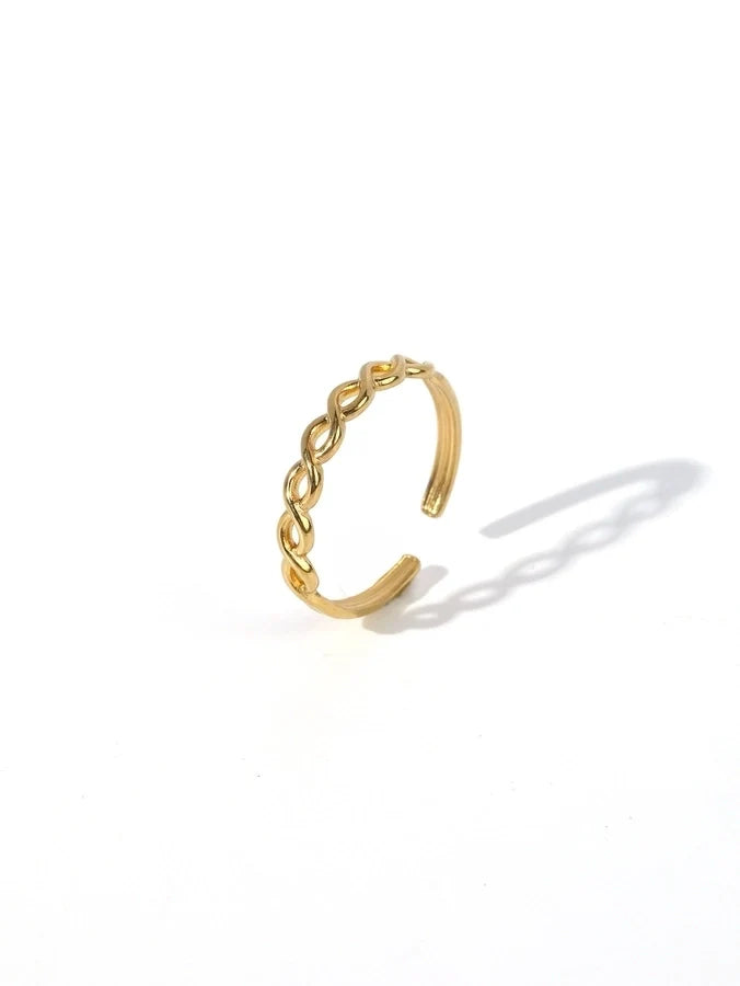 Jewelry Retro Heart Shape Solid Color 304 Stainless Steel Open Rings