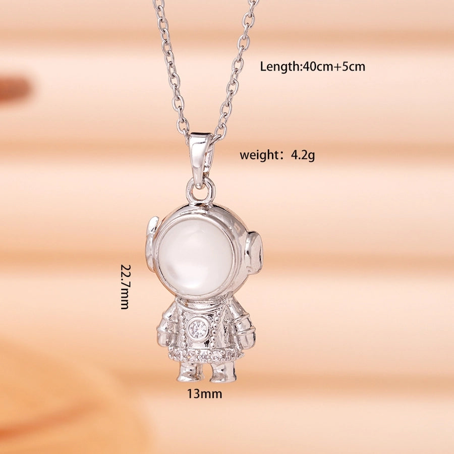 Jewelry Cute IG Style Astronaut Starry Sky 304 Stainless Steel Copper Necklace