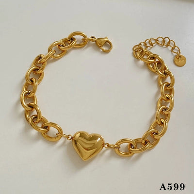Casual Elegant Heart Shape 304 Stainless Steel 16K Gold Plated White Gold Plated Bracelets Bangle In Bulk