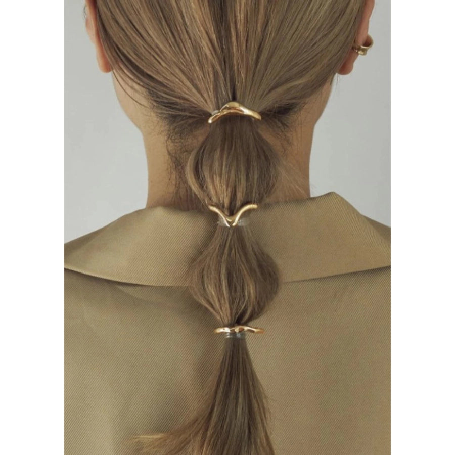 women's retro solid color alloy plating hair buckle