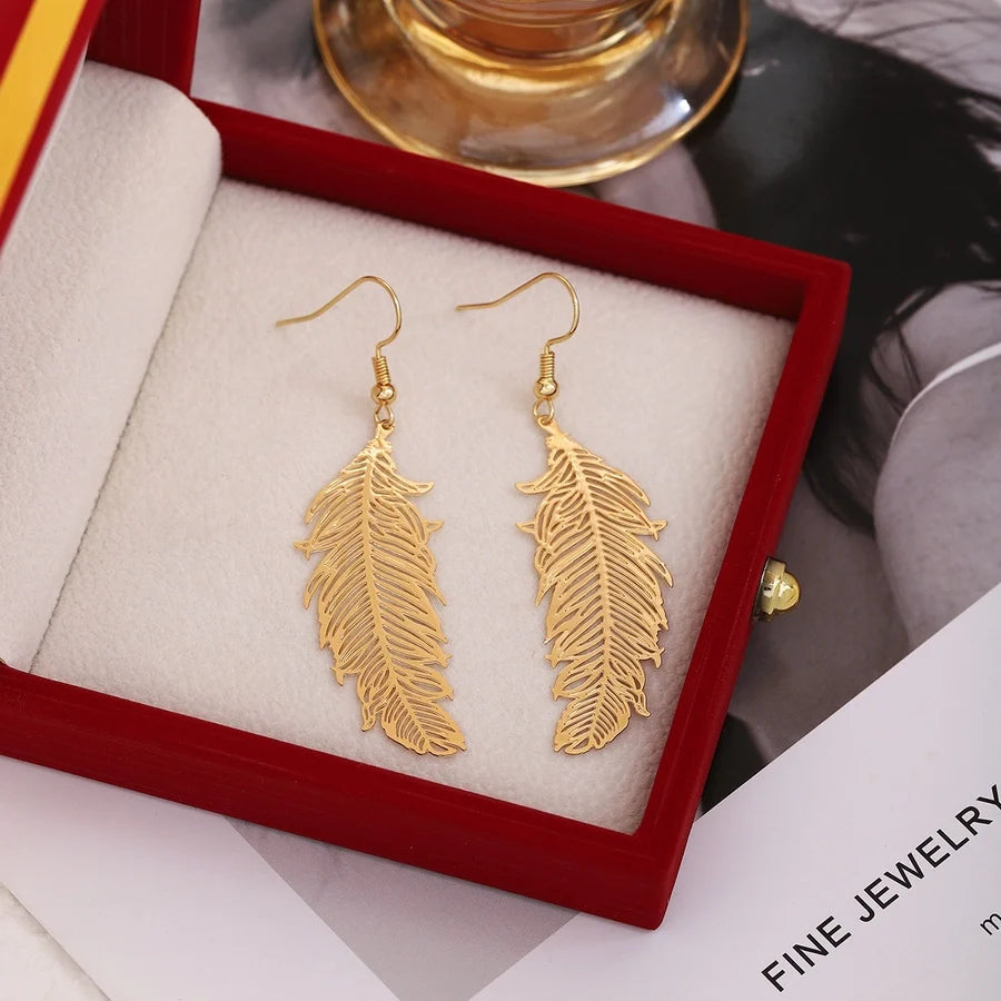 1 Pair Retro Wings Plating Copper Drop Earrings