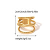 Jewelry Vintage Style Simple Style Commute Geometric 304 Stainless Steel Natural Stone 14K Gold Plated Inlay Rings