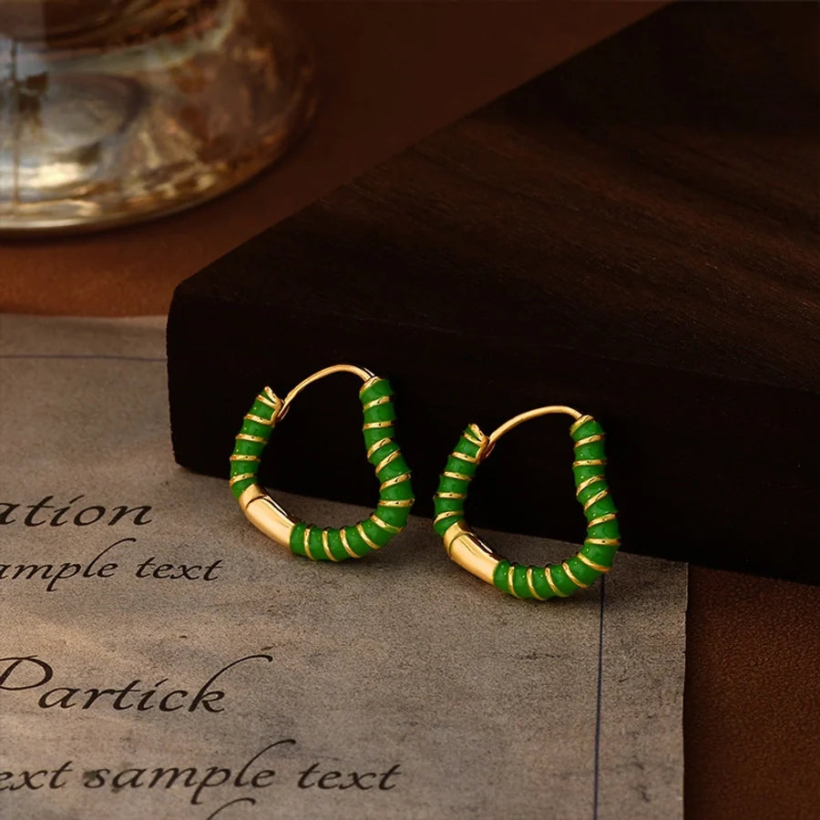 1 Pair Elegant Classical Sweet Circle Inlay Copper Freshwater Pearl Zircon 18K Gold Plated Earrings