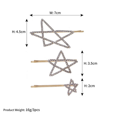 Women's IG Style Simple Style Star Rhinestone Hollow Out Inlay Rhinestones Hair Clip