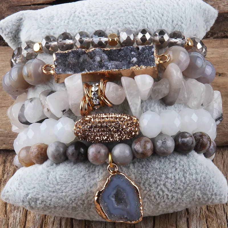 Vacation Geometric natural stone Beaded Chain Bracelets In Bulk